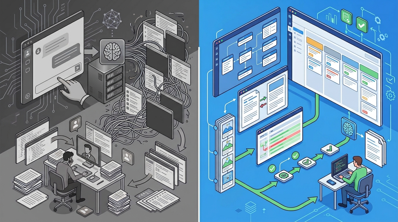 Иллюстрация к разделу: Что отличает настоящий AI-продукт от чат-обёртки
